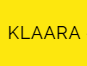 KLAARA logo: Capital letters KLAARA in black font on yellow background